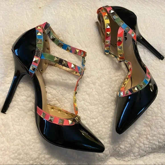 NWOT Studded Stiletto Heels - Picture 2 of 7